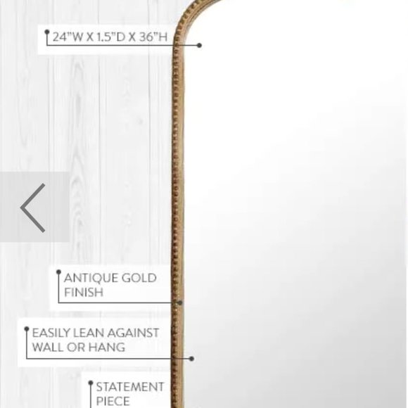 Antique Inspired Gleaming Metal Mirror - Picture 3 of 7